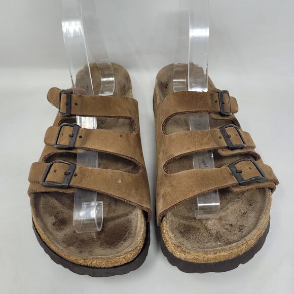 Birkenstock Betula Sandals Womens EU40 US6 Brown Nubuck Triple Straps Buckles - Picture 5 of 14